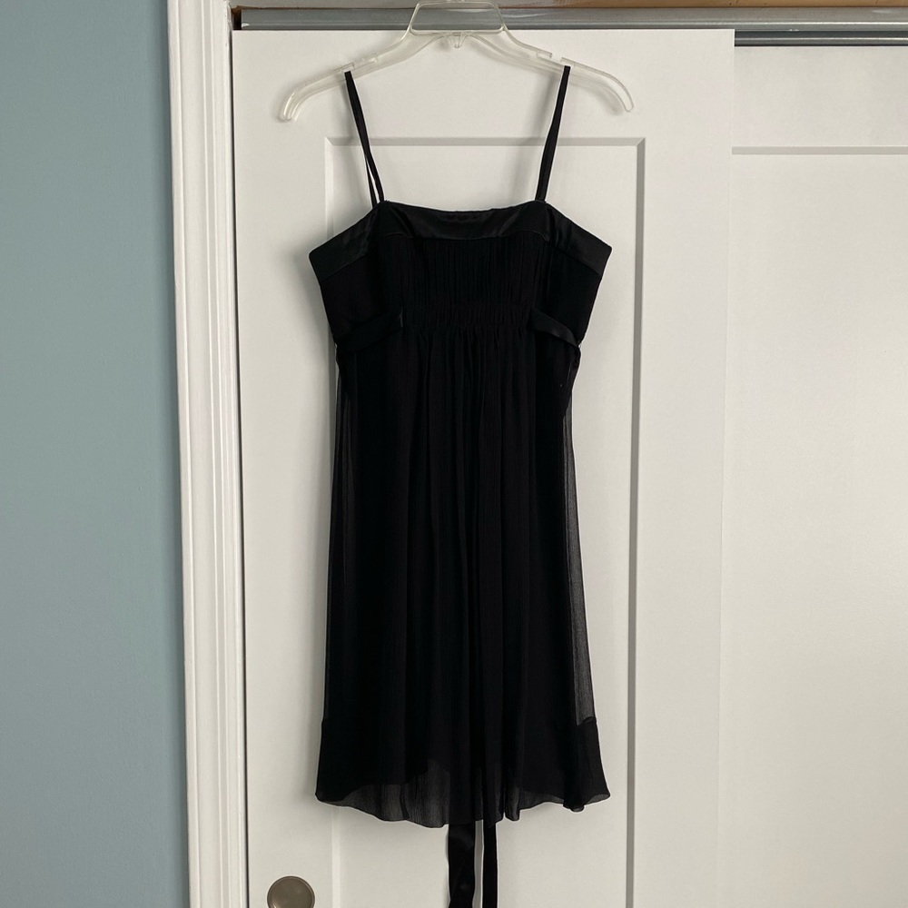 BCBG Max Azaria Black Silk Strapless Mini Dress Size 2 NWT